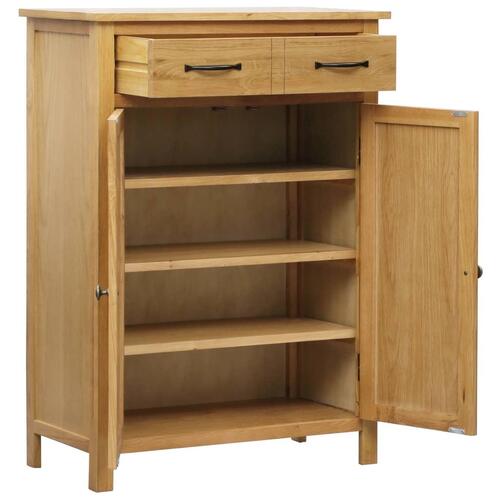 Skoskab 76 x 37 x 105 cm massivt egetræ