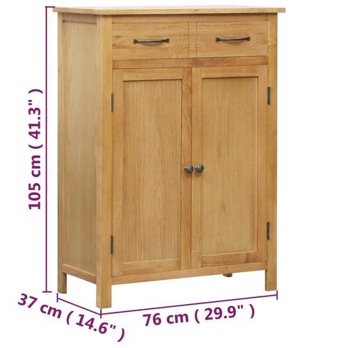 Skoskab 76 x 37 x 105 cm massivt egetræ