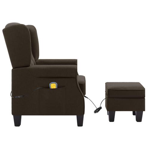 Massagestol med fodskammel stof brun