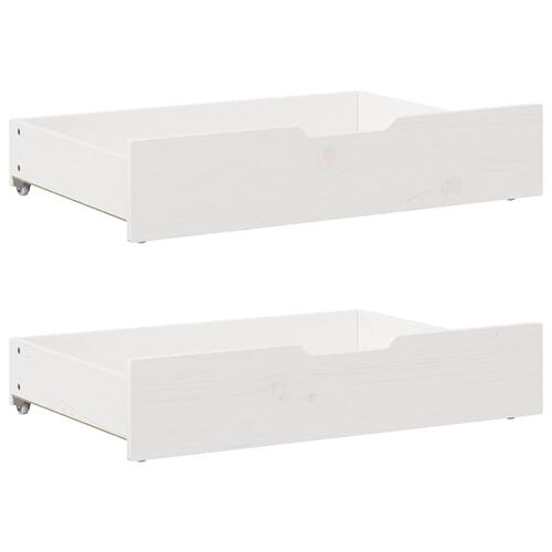 Sengeramme med skuffer 75x190 cm massivt fyrretræ hvid