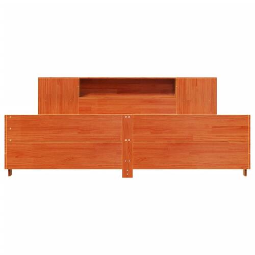 Sengeramme uden madras 200x200 cm massivt fyrretræ gyldenbrun