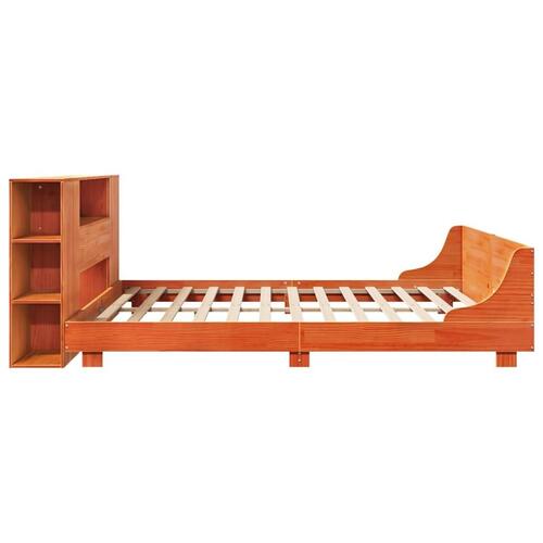 Sengeramme uden madras 200x200 cm massivt fyrretræ gyldenbrun