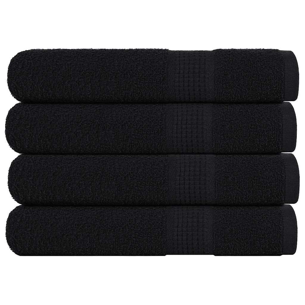 Saunahåndklæder 4 stk. 80x200 cm 360g/m2 100 % bomuld sort billede