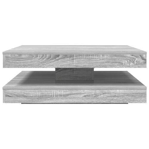 Sofabord 360 grader drejeligt 90x90x34,5 cm grå sonoma-eg