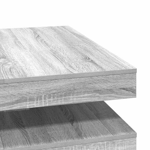 Sofabord 360 grader drejeligt 90x90x34,5 cm grå sonoma-eg