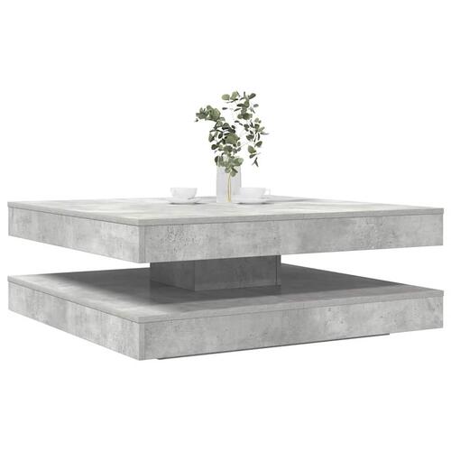 Sofabord 360 grader drejeligt 90x90x34,5 cm betongrå