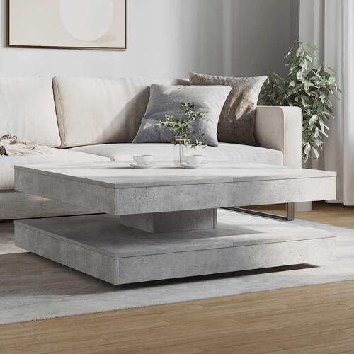 Sofabord 360 grader drejeligt 90x90x34,5 cm betongrå