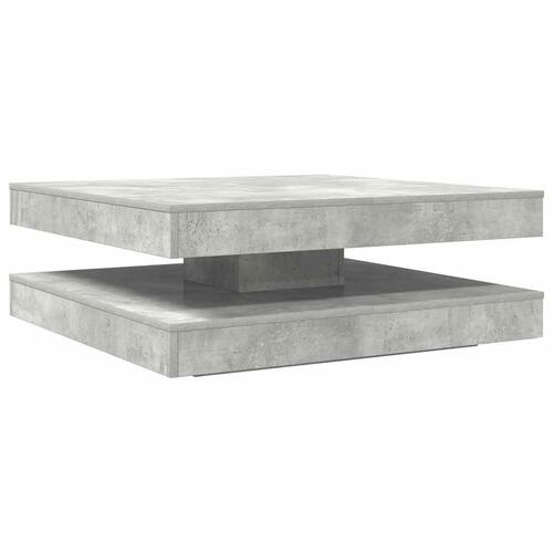 Sofabord 360 grader drejeligt 90x90x34,5 cm betongrå
