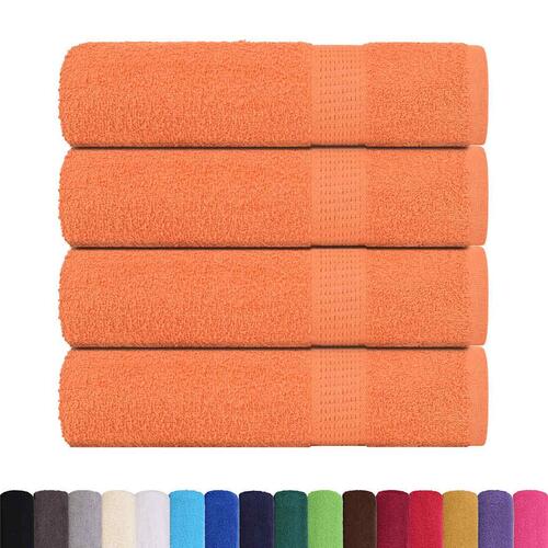 Håndklæder 4 stk. 70x140 cm 360 g/m2 100 % bomuld orange