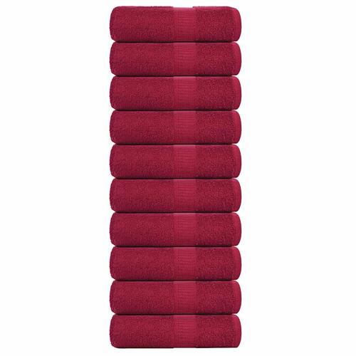 Håndklæder 10 stk. 30x30 cm 360 g/m2 100 % bomuld bordeauxrød