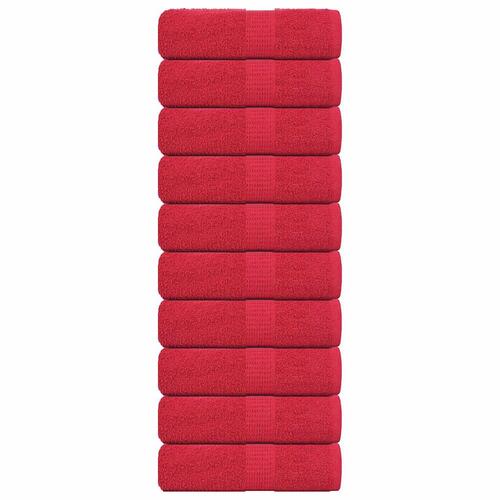 Gæstehåndklæder 10stk. 30x50cm 360g/m2 100 % bomuld rød