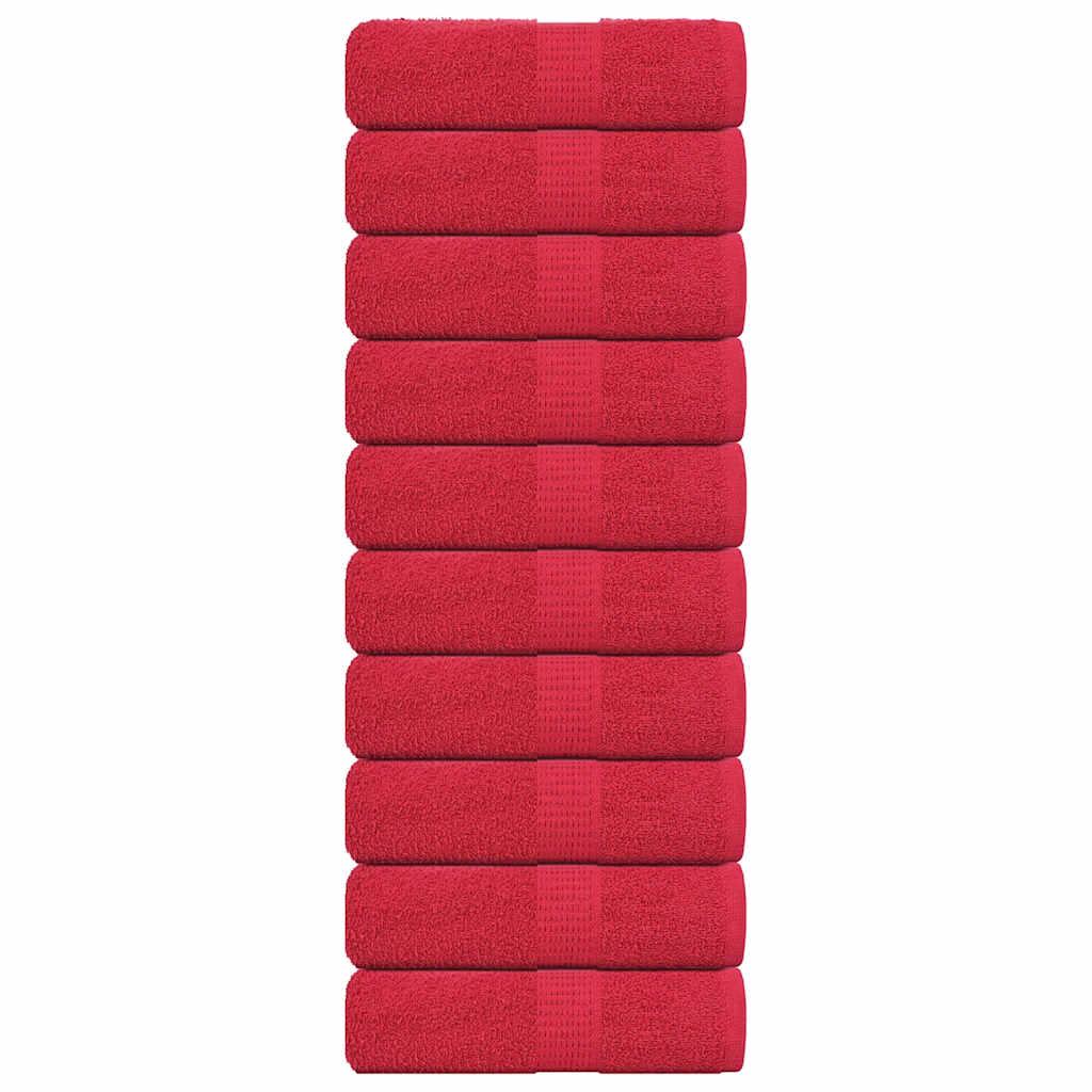 Gæstehåndklæder 10stk. 30x50cm 360g/m2 100 % bomuld rød