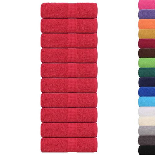 Gæstehåndklæder 10stk. 30x50cm 360g/m2 100 % bomuld rød