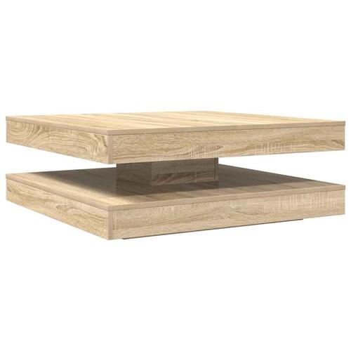 Sofabord 360 grader drejeligt 90x90x34,5 cm sonoma-eg