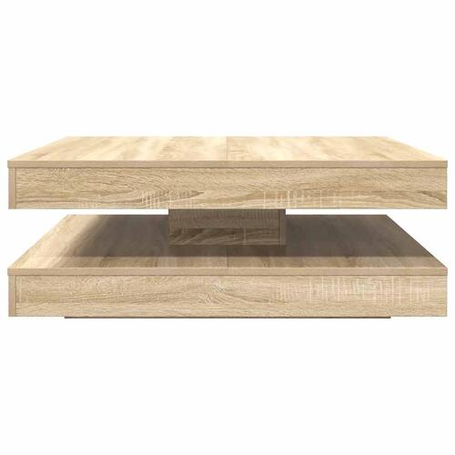 Sofabord 360 grader drejeligt 90x90x34,5 cm sonoma-eg