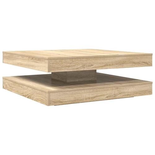 Sofabord 360 grader drejeligt 90x90x34,5 cm sonoma-eg