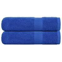 Håndklæder 2 stk. 50x100 cm 360 g/m2 100 % bomuld blå