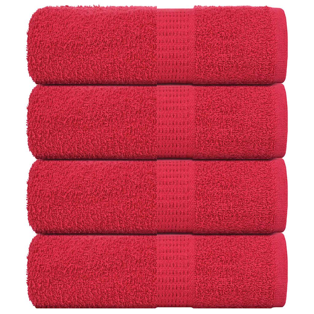Gæstehåndklæder 4stk. 30x50cm 360 g/m2 100 % bomuld rød