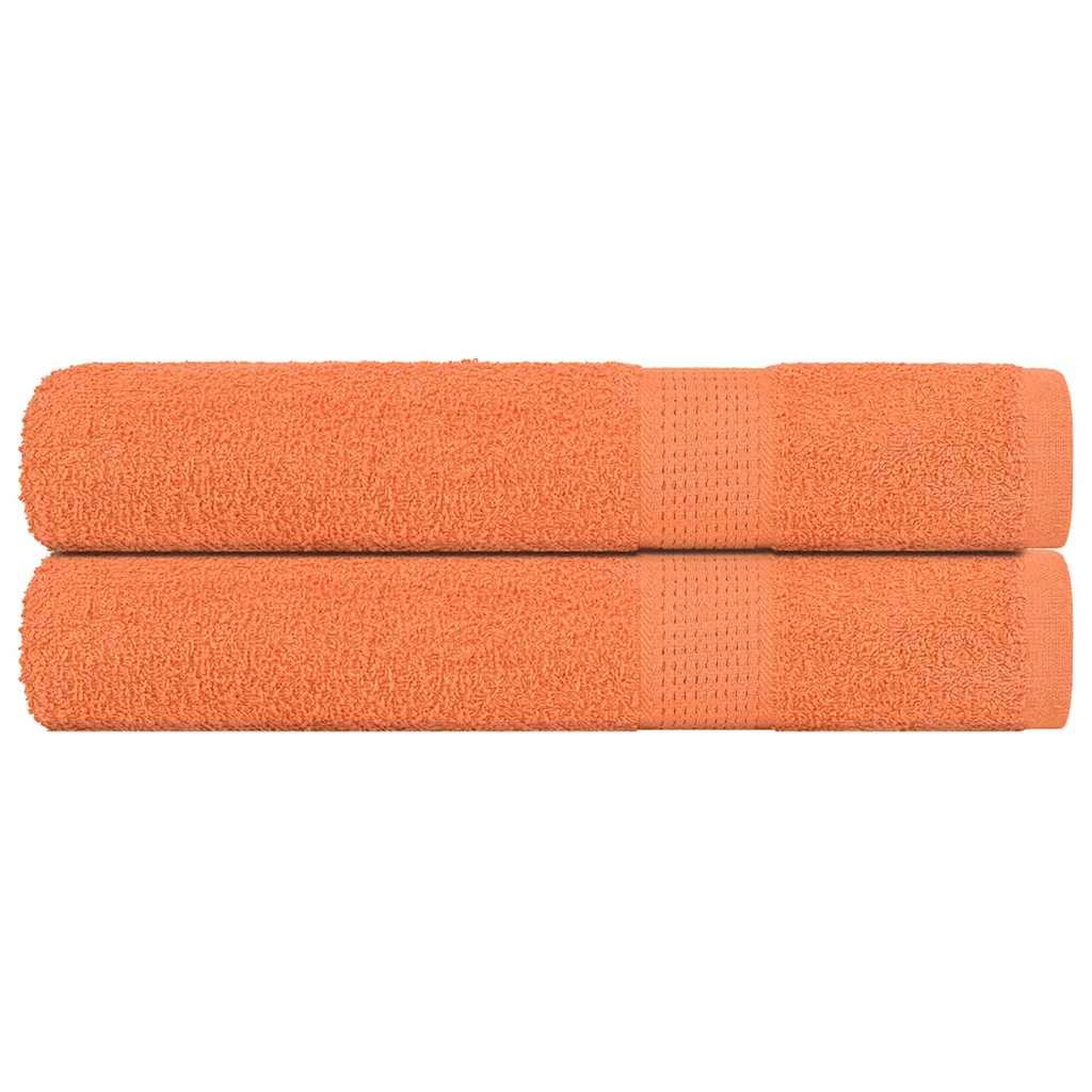 Saunahåndklæder 2 stk. 80x200 cm 360g/m2 100 % bomuld orange billede