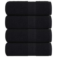 Håndklæder 4 stk. 30x30 cm 360 g/m2 100 % bomuld sort