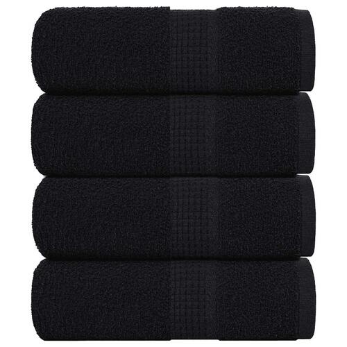 Håndklæder 4 stk. 30x30 cm 360 g/m2 100 % bomuld sort