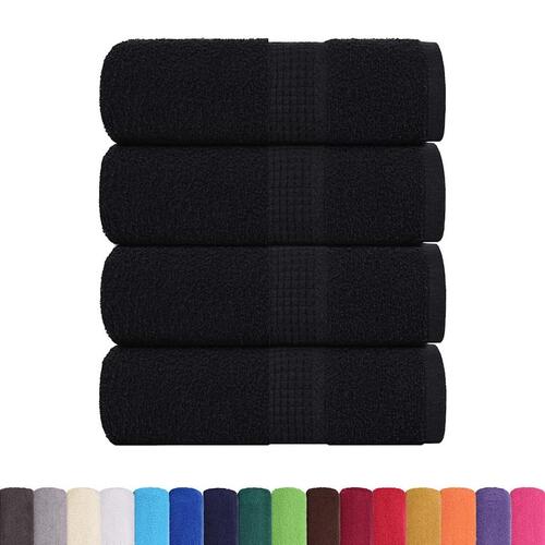 Håndklæder 4 stk. 30x30 cm 360 g/m2 100 % bomuld sort