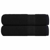 Håndklæder 2 stk. 70x140 cm 360 g/m2 100 % bomuld sort