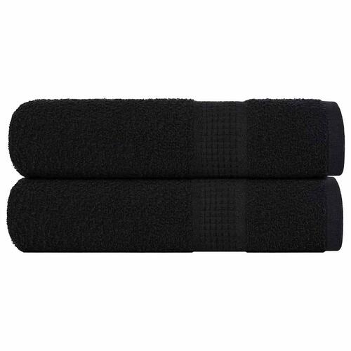 Håndklæder 2 stk. 70x140 cm 360 g/m2 100 % bomuld sort