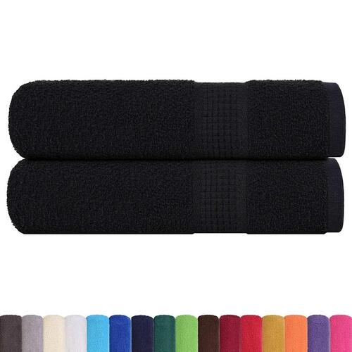 Håndklæder 2 stk. 70x140 cm 360 g/m2 100 % bomuld sort