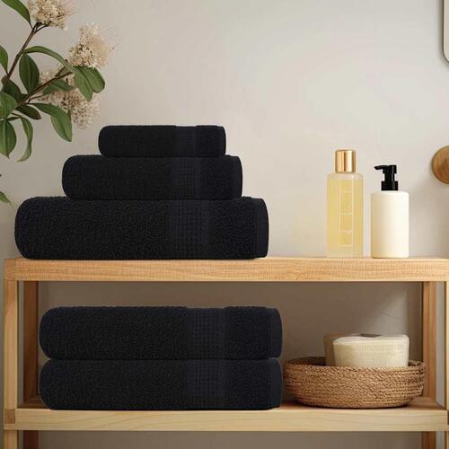 Håndklæder 2 stk. 70x140 cm 360 g/m2 100 % bomuld sort