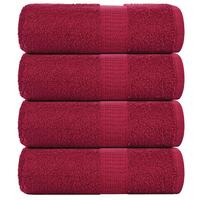 Håndklæder 4 stk. 30x30 cm 360 g/m2 100 % bomuld bordeauxrød