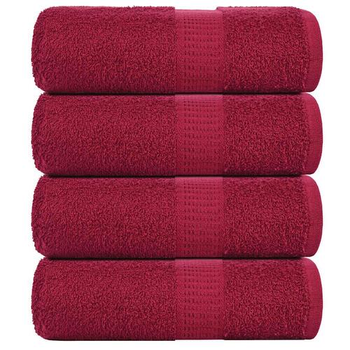 Håndklæder 4 stk. 30x30 cm 360 g/m2 100 % bomuld bordeauxrød