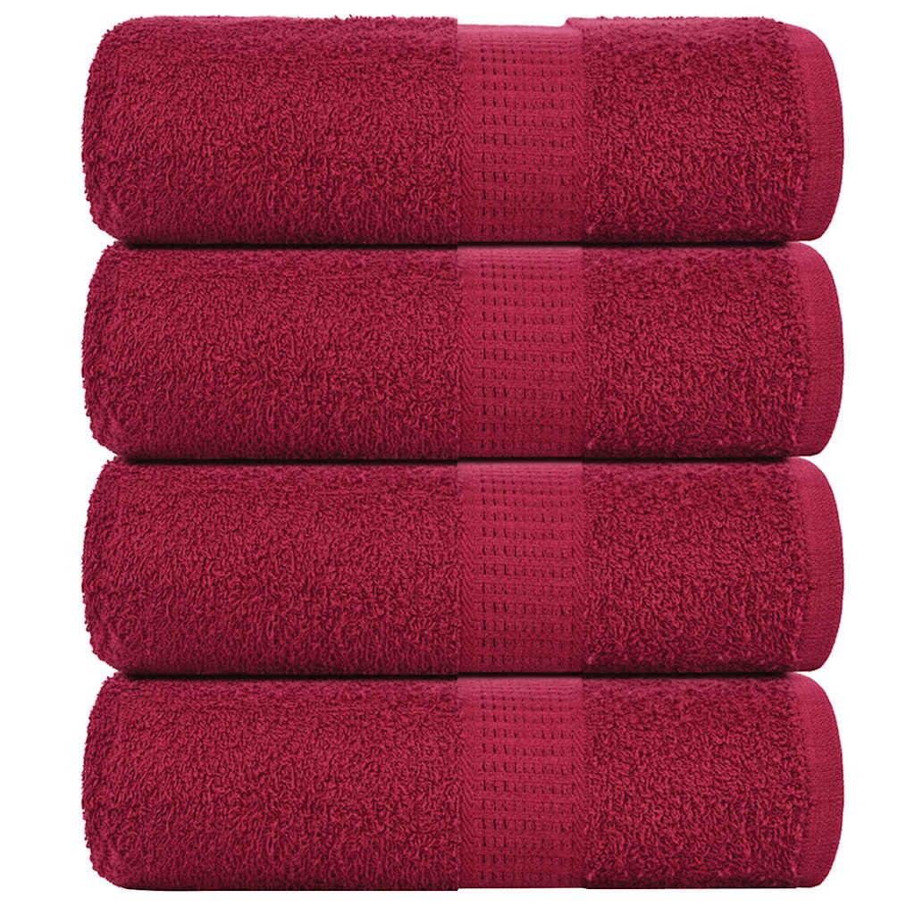 Håndklæder 4 stk. 30x30 cm 360 g/m2 100 % bomuld bordeauxrød