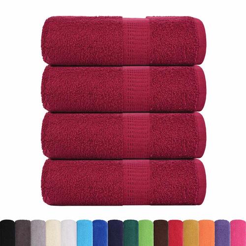 Håndklæder 4 stk. 30x30 cm 360 g/m2 100 % bomuld bordeauxrød