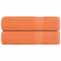 Håndklæder 2 stk. 50x100 cm 360 g/m2 100 % bomuld orange