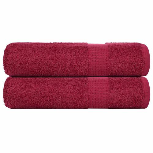 Håndklæder 2 stk. 50x100 cm 360 g/m2 100 % bomuld bordeauxrød
