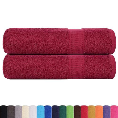 Håndklæder 2 stk. 50x100 cm 360 g/m2 100 % bomuld bordeauxrød