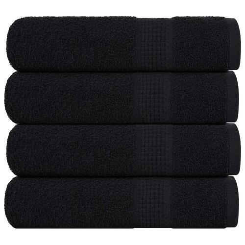 Håndklæder 4 stk. 70x140 cm 360 g/m2 100 % bomuld sort