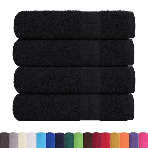 Håndklæder 4 stk. 70x140 cm 360 g/m2 100 % bomuld sort