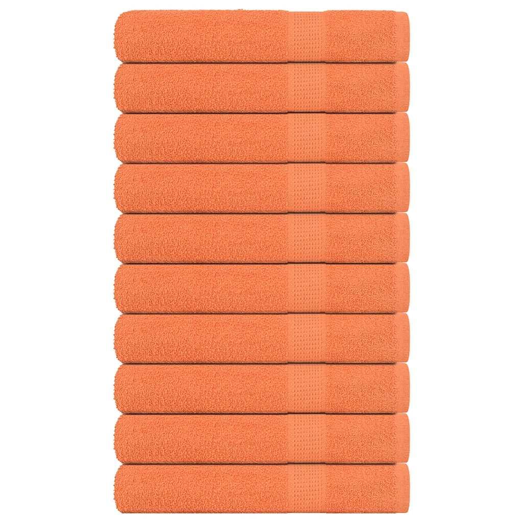 Håndklæder 10 stk. 100x200 cm 360 g/m2 100 % bomuld orange
