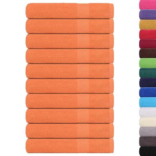 Håndklæder 10 stk. 100x200 cm 360 g/m2 100 % bomuld orange