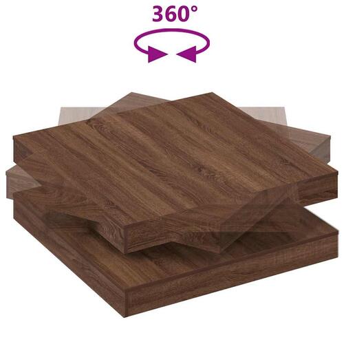 Sofabord 360 grader drejeligt 90x90x34,5 cm brun egetræ