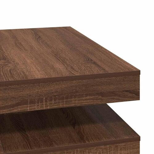 Sofabord 360 grader drejeligt 90x90x34,5 cm brun egetræ