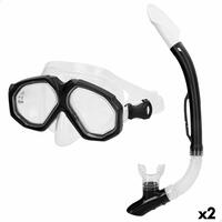 Snorkel beskyttelsesbriller og rør AquaSport Sort Voksne (2 enheder)