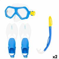 Dykkerbriller med Snorkle og Finner AquaSport Blå Junior (2 enheder)