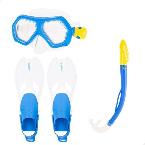 Dykkerbriller med Snorkle og Finner AquaSport Blå Junior (2 enheder)