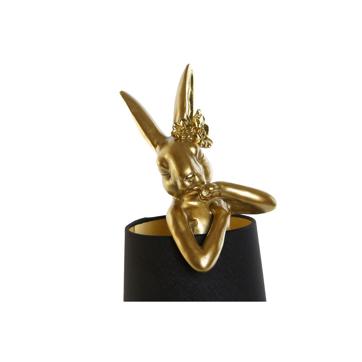 Bordlampe - sort/gylden, harpiks, E14 (16 × 16 × 43 cm)