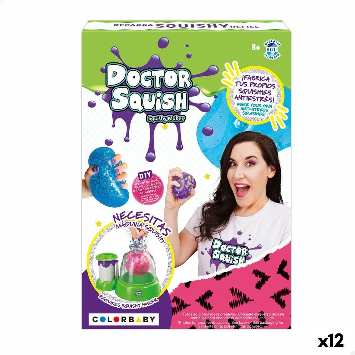 Doctor Squish Slime - sæt med 12 enheder, multifarvet