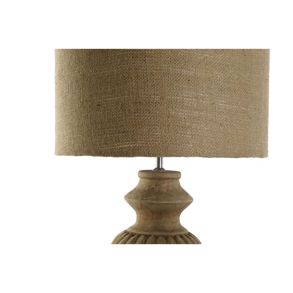 Bordlampe - natur jute og træ, E27, 50 W, 44 × 44 × 91 cm