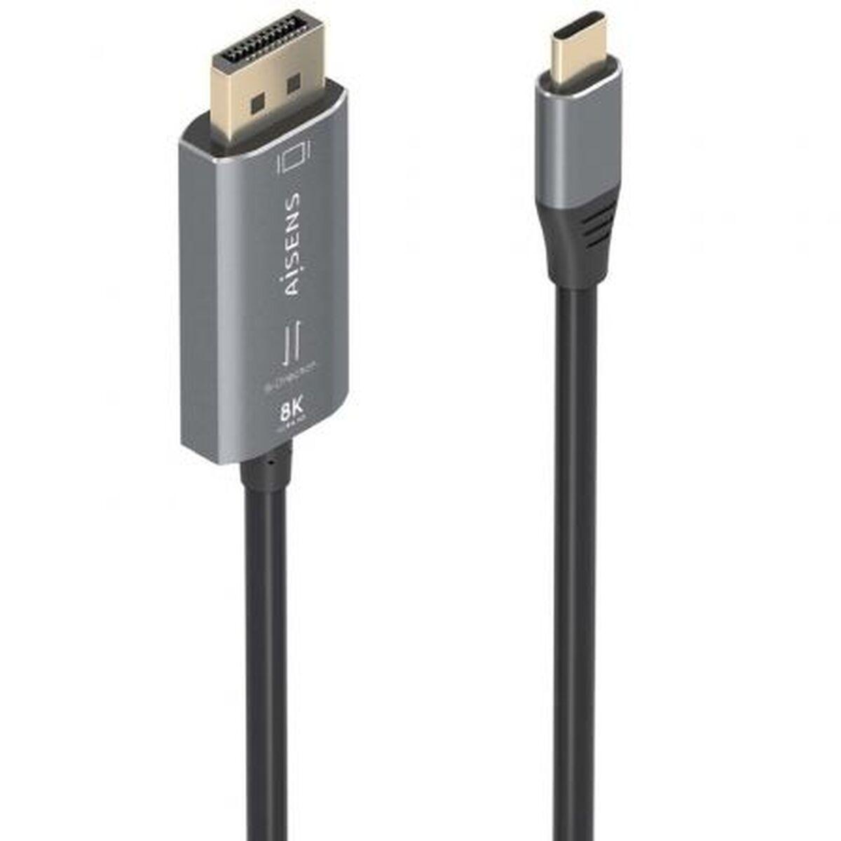Aisens USB-C til DisplayPort-kabel, 1,8 m - Sort